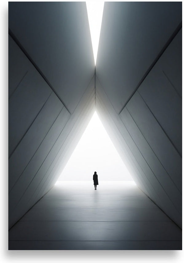 Pyramids minimalistic – Corridor with figure