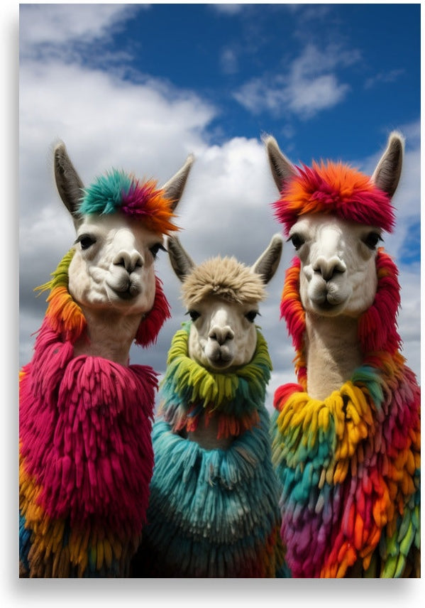 Rainbow llamas – Three llamas