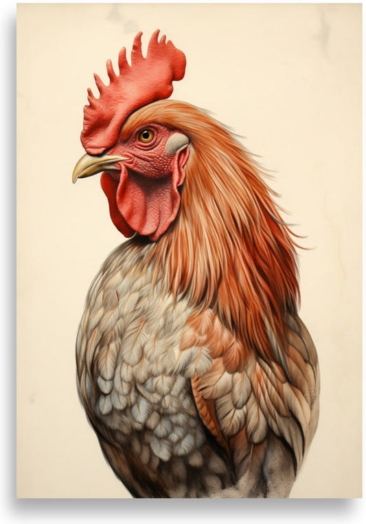 Rooster – Golden portrait