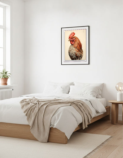 Rooster – Golden portrait i sovrummet