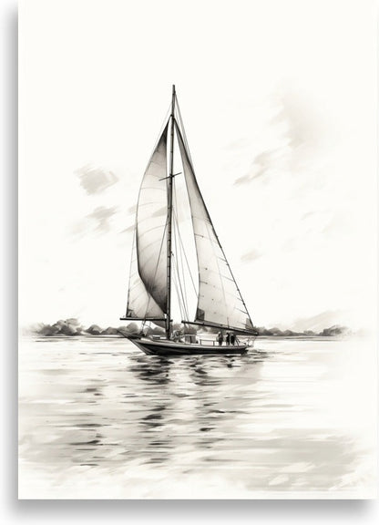 Segelbåt – Klassisk illustration – poster