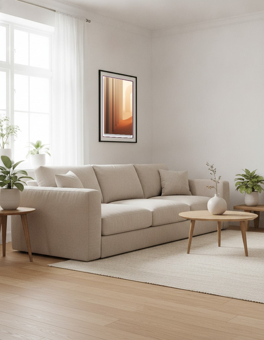 Soft lines wall i vardagsrummet