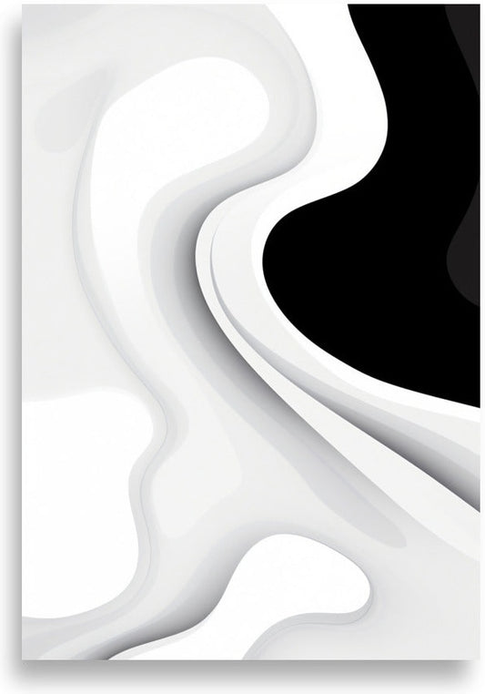 Soft waves black and white – Black corner on white