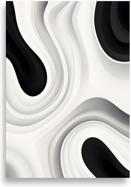Soft waves black and white – Black curves on white