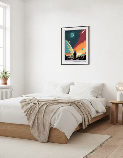 Space illustration i sovrummet