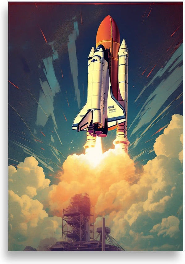 Space shuttle launch – Fiery engines, real launch