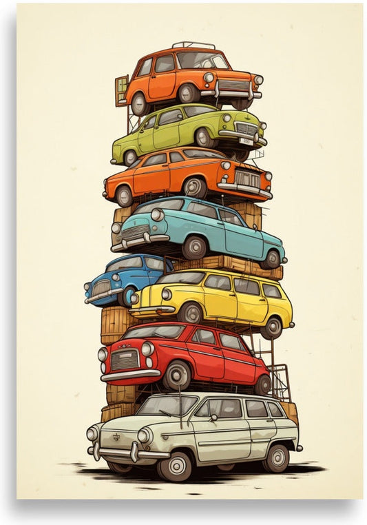 Stacked cars