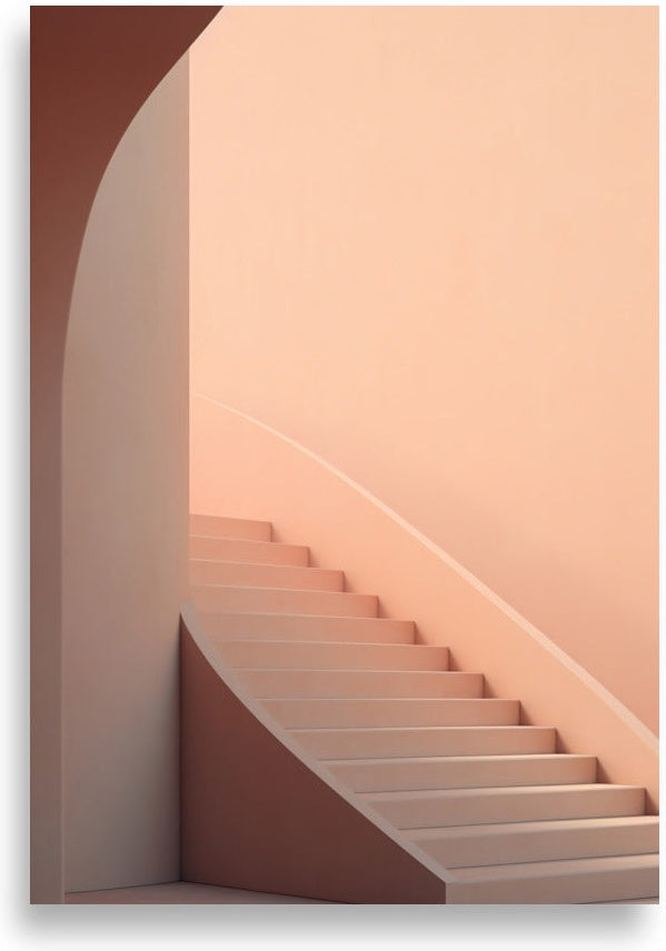 Stairs – Curved peach staircase