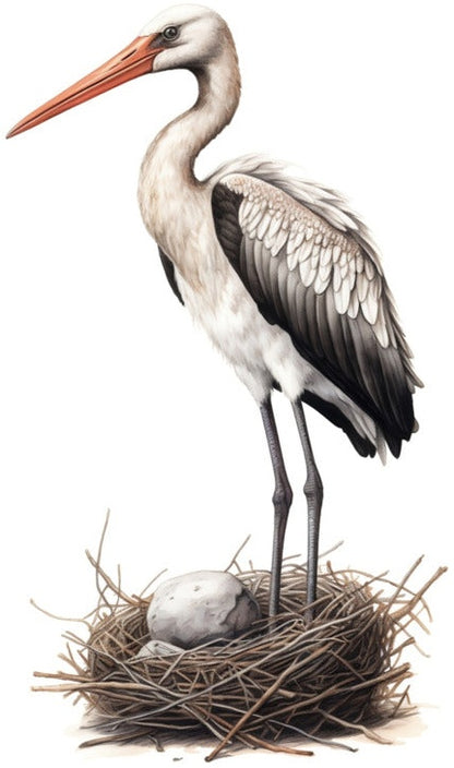 Stork – Stork med ägg