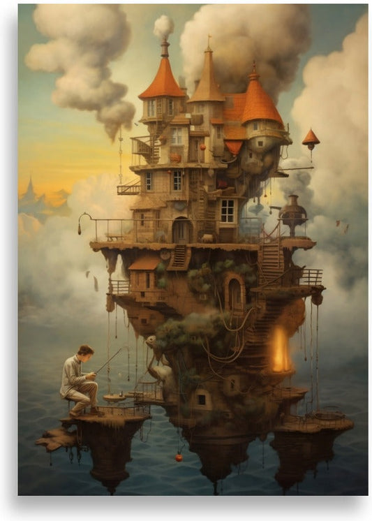 Surrealistiskt hus – poster