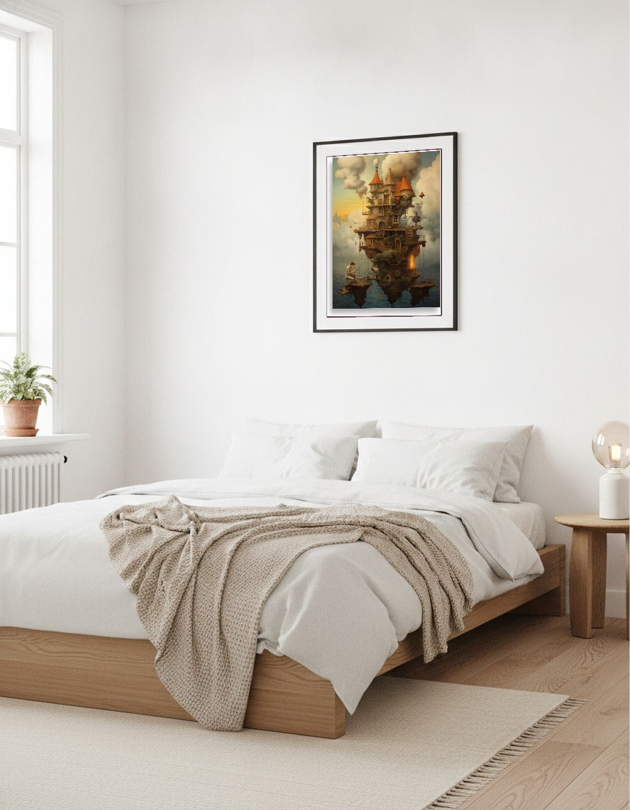 Surrealistiskt hus i vardagsrummet