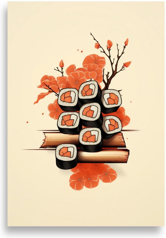 Sushi – Orange-hued sushi roll