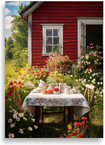 Svensk bondgård – Fikabord – poster
