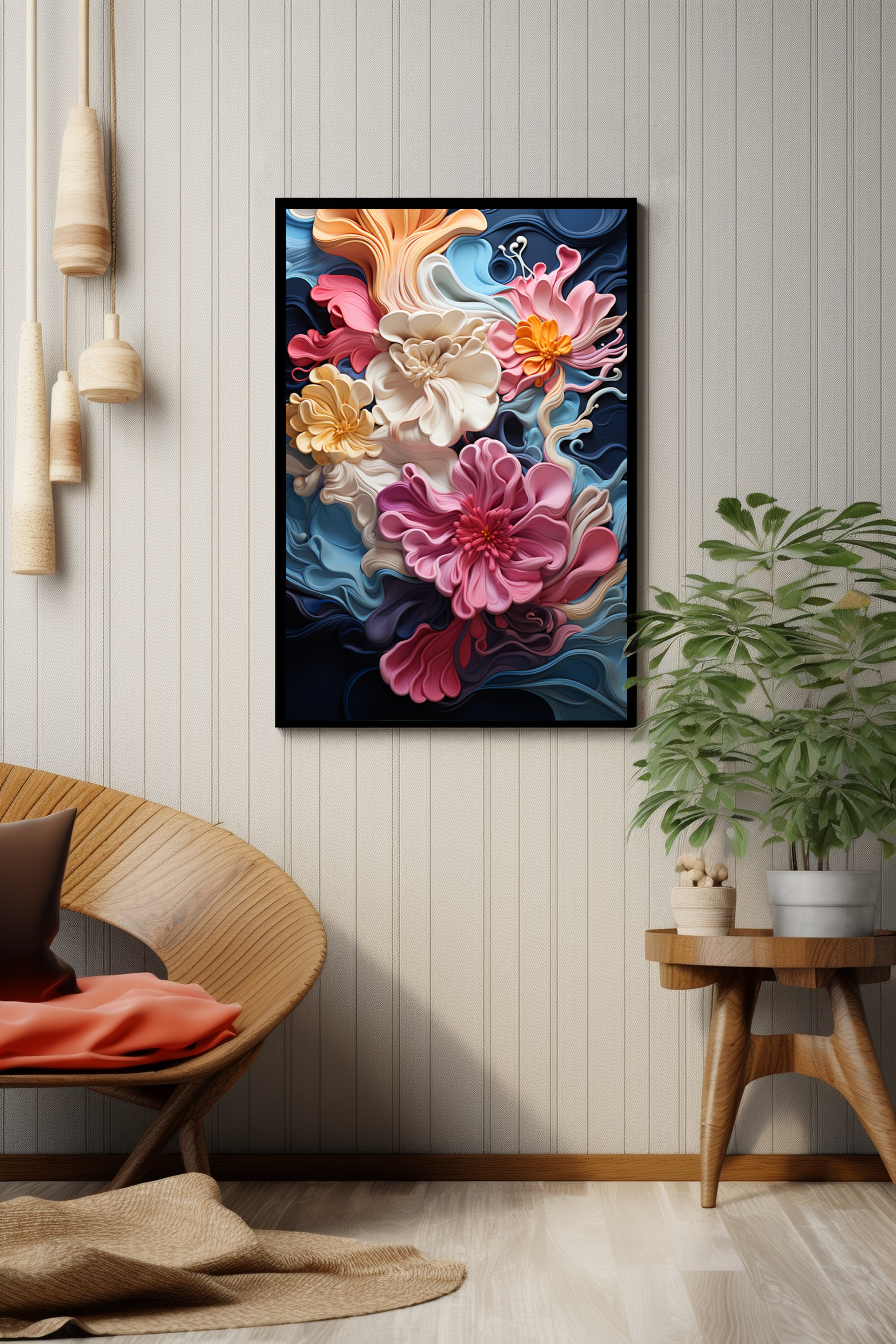 Fluid art in 3d poster - Posters - EMELART