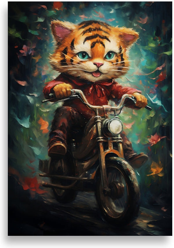 Tiger riding bike