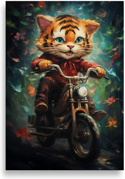 Tiger riding bike