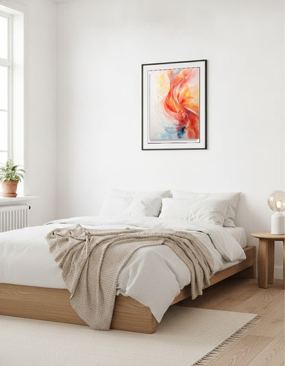Watercolor flow i sovrummet