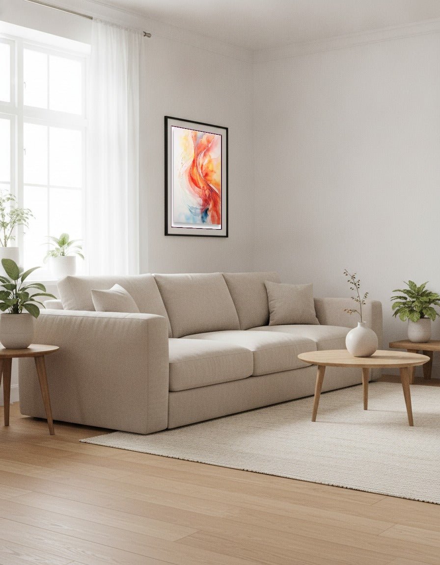 Watercolor flow i vardagsrummet