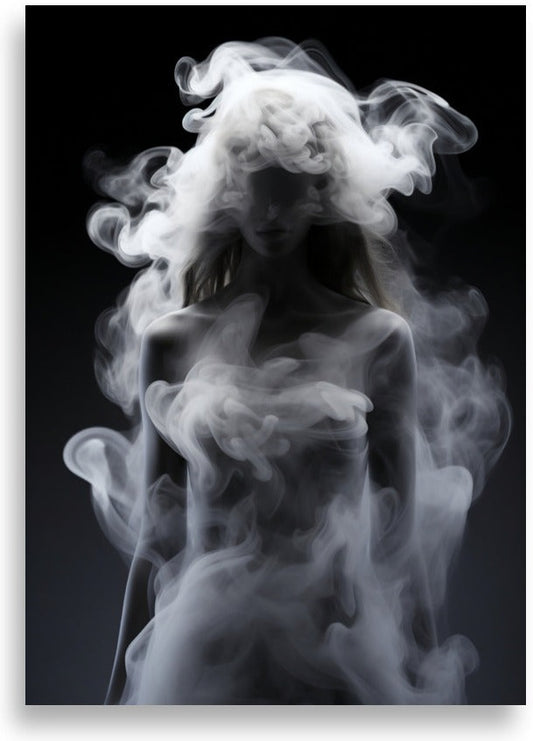 Woman in smoke – Silhouette in smoke – poster