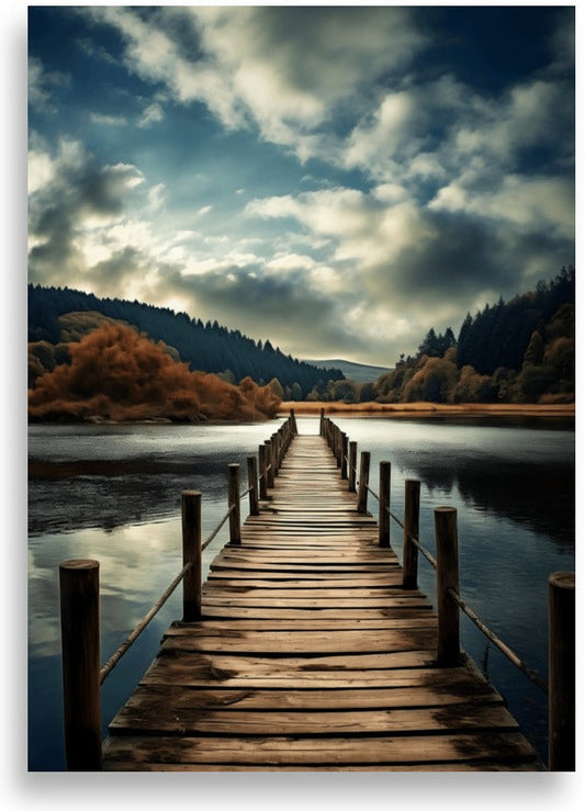 Träbrygga – Högupplöst foto – poster