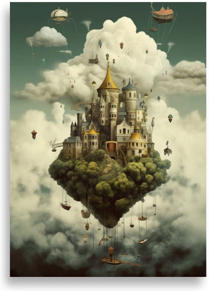Värld som svävar i skyn – poster