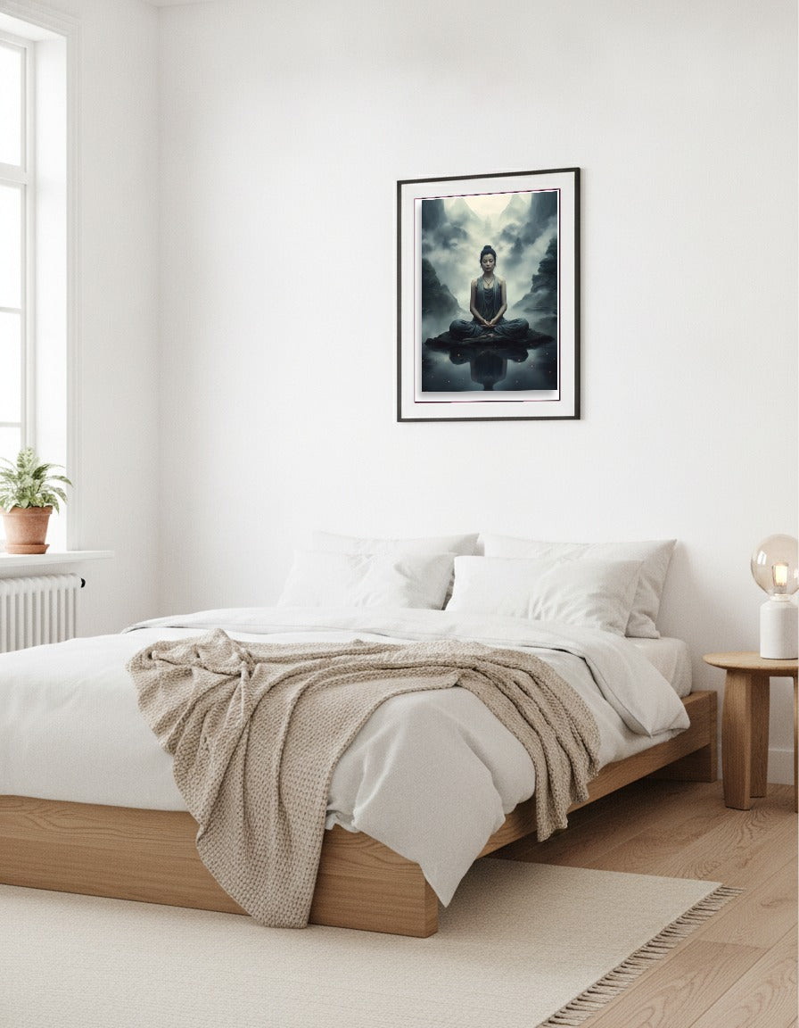 Zen – Mediterande kvinna i vardagsrummet